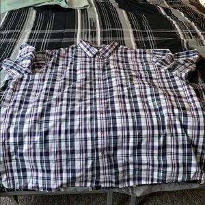 Harbor Bay Button Up short sleeved shirt 4XLT